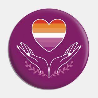 Lesbian Pride Flag Heart Pin