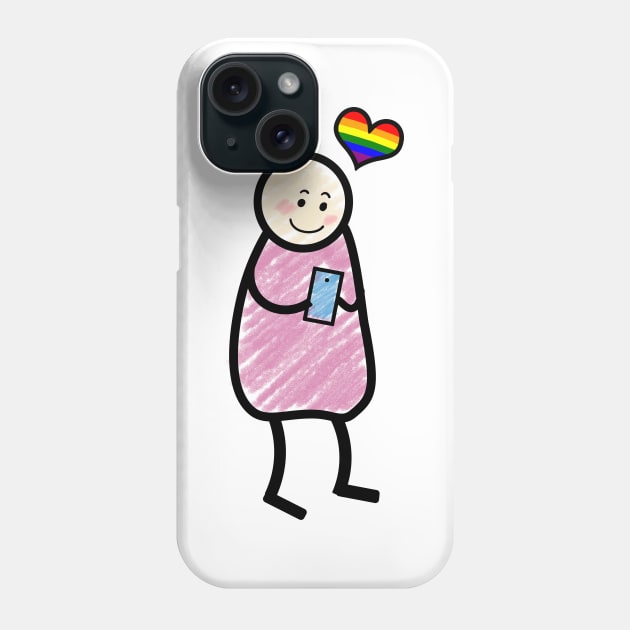 Stick Man Love Gay Pride Phone Case by Nalidsa