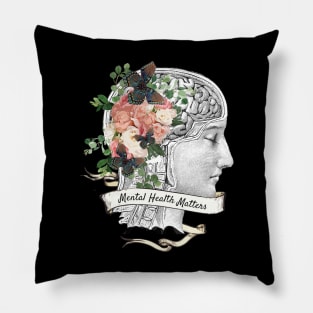 Brain Floral, Mental Health Matters 3 Pillow