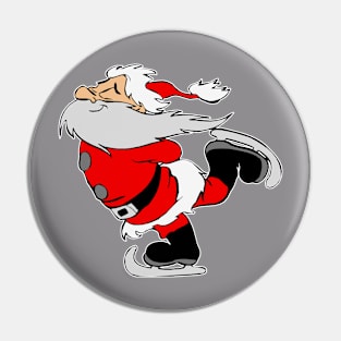 Santa Claus Ice Skating Pin