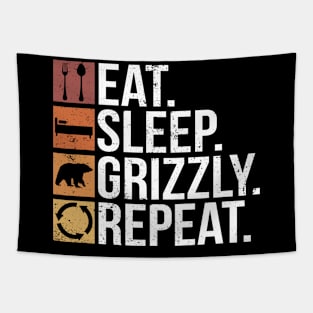 Eat. Sleep. Grizzly. Repeat. - Grizzly Bear Tapestry