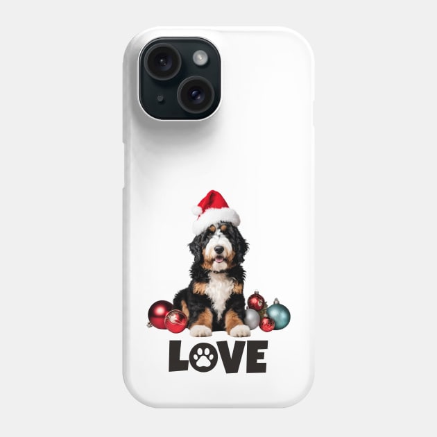 Christmas Bernedoodle LOVE Phone Case by Doodle and Things