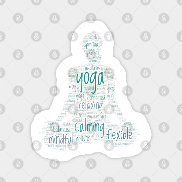 Yoga Wordcloud for Lighter Backgrounds Magnet by WYL - Words You Love