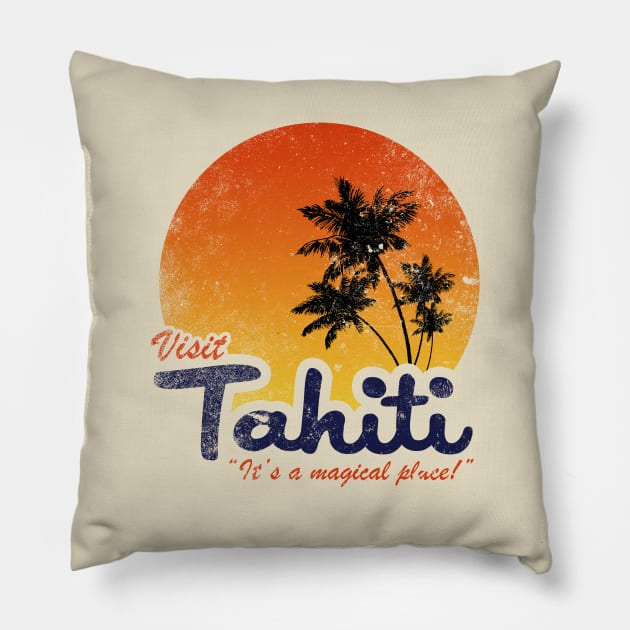 Visit Tahiti Pillow by alecxps