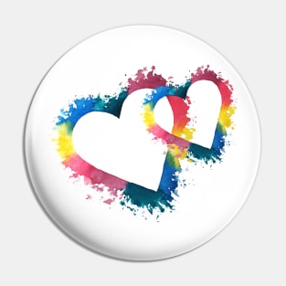 Heart splash print Pin