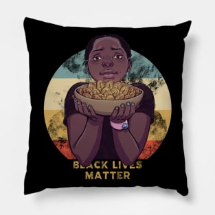 blm eat banana retro style Pillow