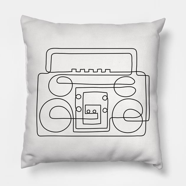 Boombox Pillow by Moe Tees