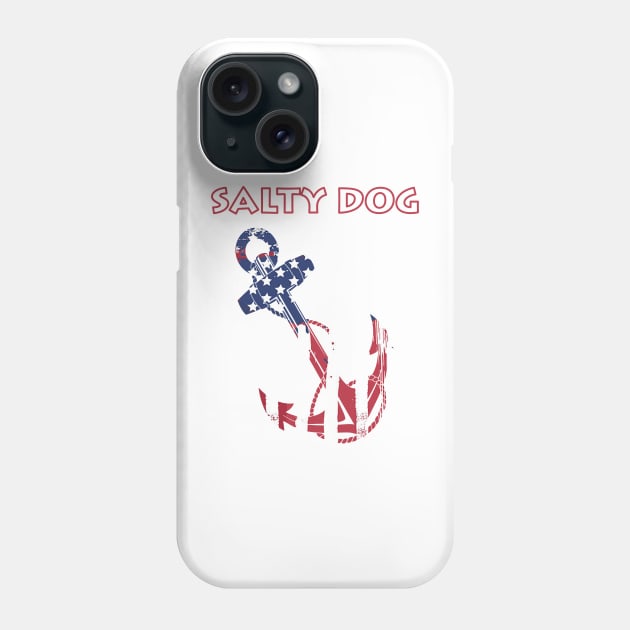 Salty Dog American Flag Painted Anchor Phone Case by Sneek661