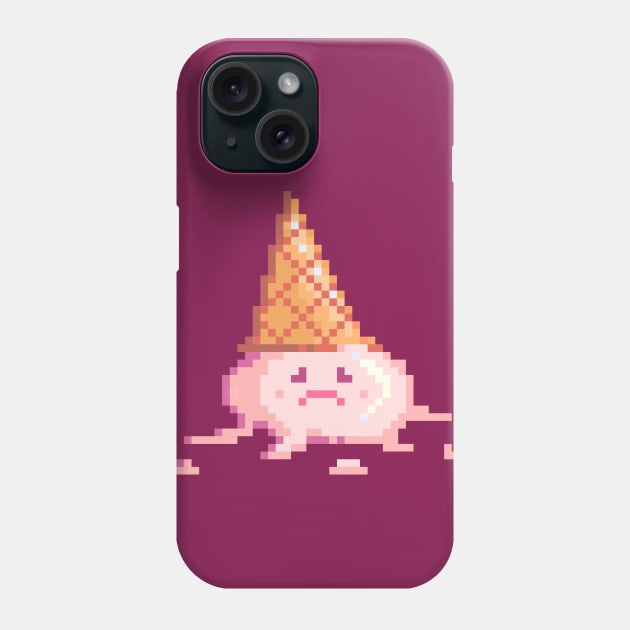 Sad Ice Cream Cone Pixel Art Phone Case by Hoda Hefzy 