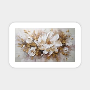 3D flowers - creamy and textured painting 2 Magnet