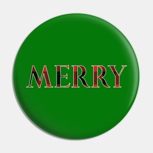 Merry  - Buffalo Plaid Pin