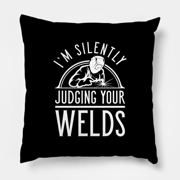 Judging Your Welds Pillow by LuckyFoxDesigns