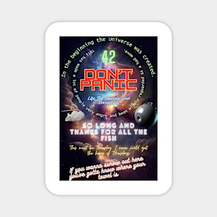 Don't Panic Hitchhiker's Guide to the Galaxy Magnet