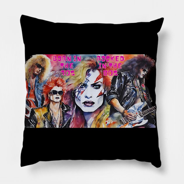 Born in the 70s Rocked in the 80s Pillow by Viper Unconvetional Concept