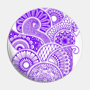 Abstract Mandala design (purple on white) Pin