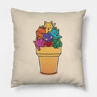 Rainbow Cats Icecream by Tobe Fonseca Pillow