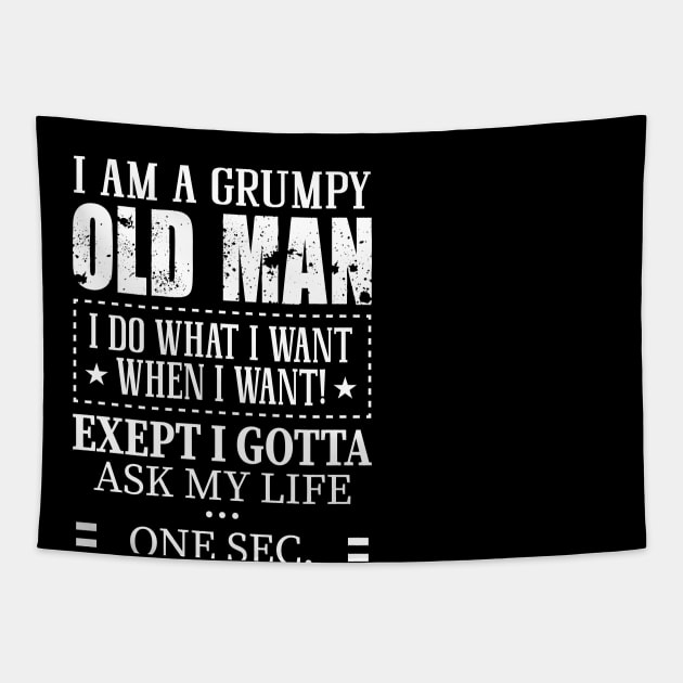 Grumpy old man Tapestry by Tesszero