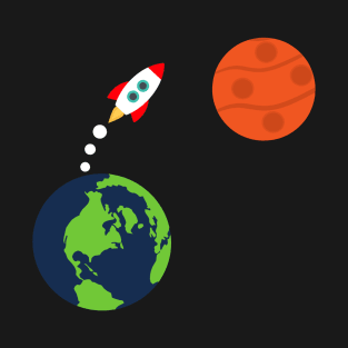 Earth to Mars Space Travel T-Shirt