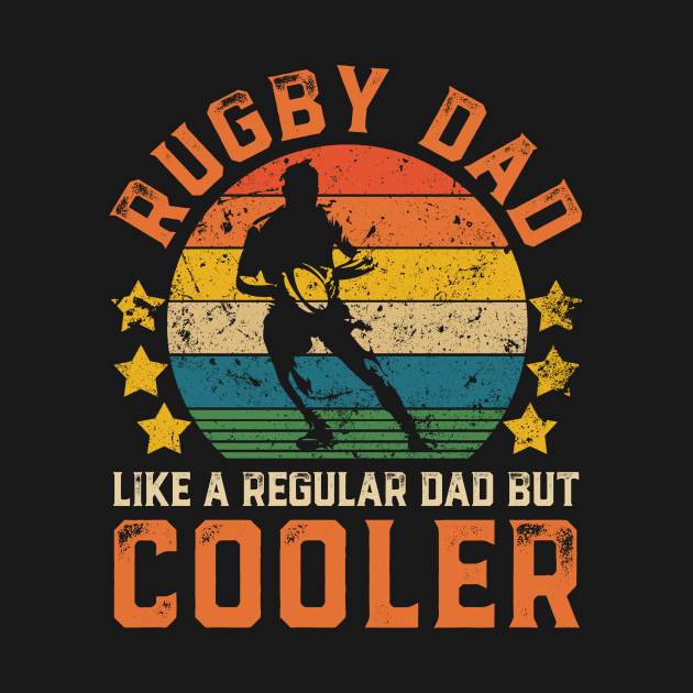 Rugby Dad Funny Vintage Rugby Player Father's Day Gift by Damsin