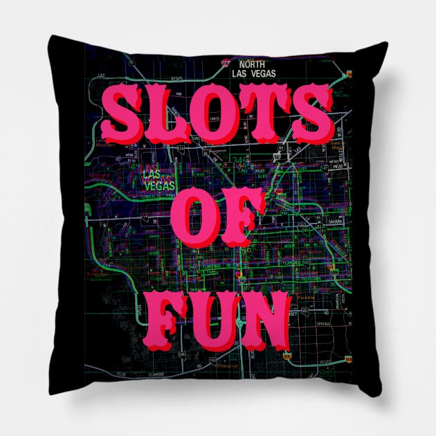 Slots Of Fun Vegas Map Artwork by Pengellyart Pillow by PengellyArt