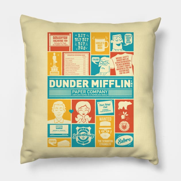 Dunder Mifflin Pillow by Oneskillwonder