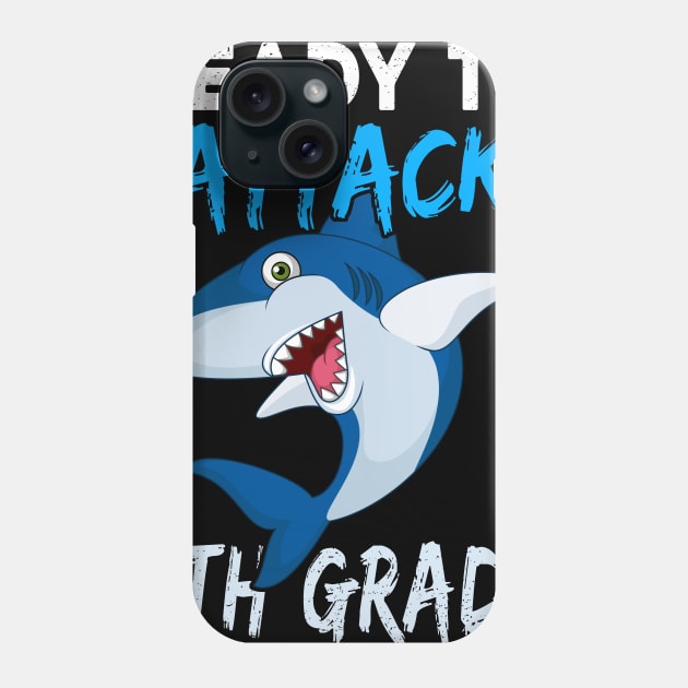 Shark Kids Ready To Attack 6Th Grade Boys Back To School Phone Case by kateeleone97023