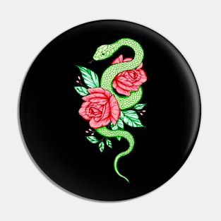 Snake and roses Pin