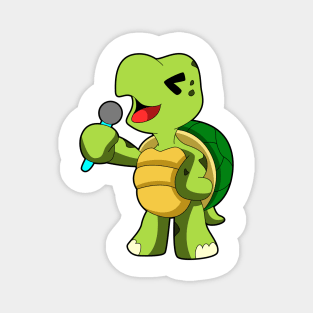 Turtle at Singing with Microphone Magnet