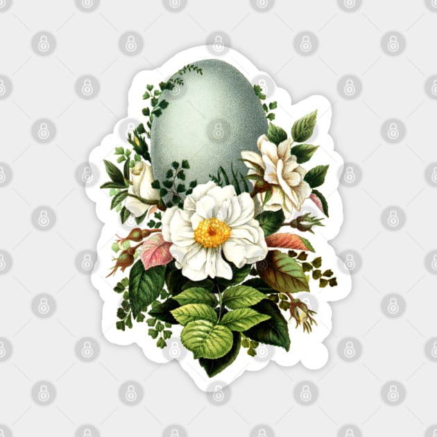 Vintage Robins Egg and Rose Magnet by HolidayBug