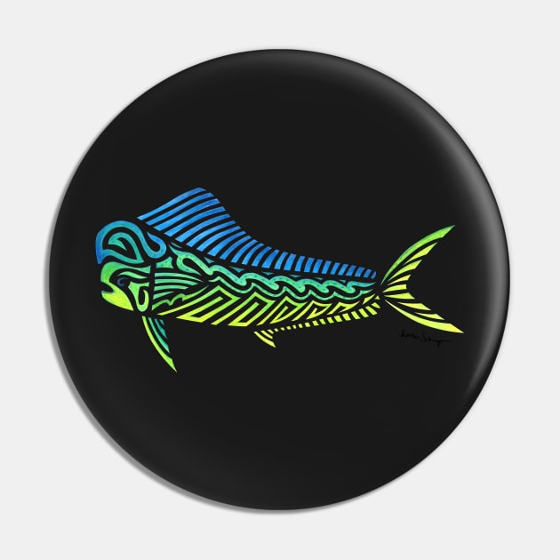 Tribal Mahi Mahi Pin by artsytoocreations