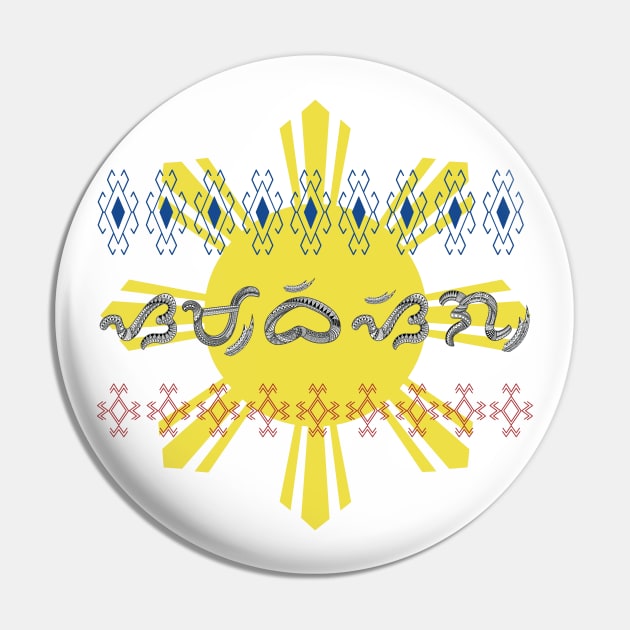 Philippine Sun / Baybayin word Sambisig (One Vision) Pin by Pirma Pinas