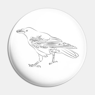 Crow lineart Pin