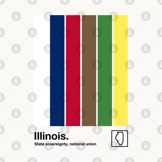 Illinois State Flag  // Original Minimalist Artwork Poster Design by DankFutura