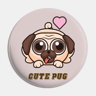 Cute pug lover Pin