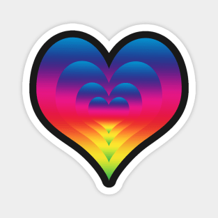 Rainbow Gradient Nested Hearts Magnet