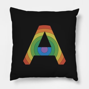 Retro Rainbow 'A' Sticker Pillow