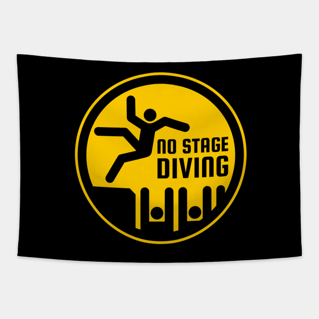 "No Stage Diving" Emblem Tapestry by yulia-rb