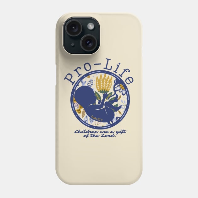 Pro-Life Flower Tee Phone Case by Little Fishes Catholic Tees