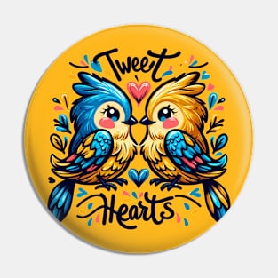 Lovebirds Whimsy: Beak-to-Beak Heart Creation Pin