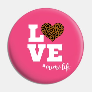 Love Mimi Life Leopard Print Heart Pin