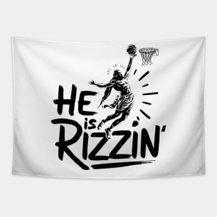 Funny meme Jesus he-is-rizzin Tapestry