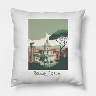 Elegant Roman Forum Forum Romanum - Travel Poster Rom, Italy Pillow