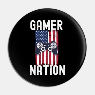 Patriotic Gamer Nation Video Gaming Control Flag Pin