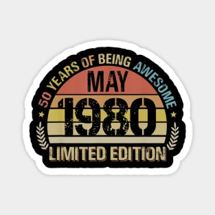 Born May 1980 Limited Edition Bday Gifts 40th Birthday Magnet