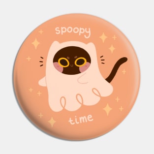 Spoopy Time Cat Pin