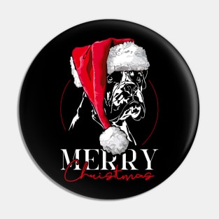 Funny Santa Boxer Dog Merry Christmas dog Pin