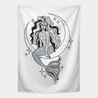 Mermaid Moon Goddess Tapestry