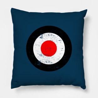 Mod target roundel black red Pillow