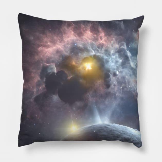 Planets Nebula Cloud In Dark Space Pillow by star trek fanart and more