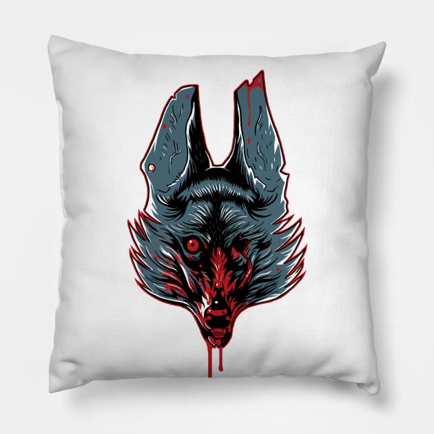 Hungry Like a Wolf Pillow by Krobilad